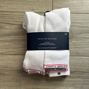 5 Pack Men's Tommy Hilfiger Crew Socks Sport-style White Men's Shoe Size 7 to 12